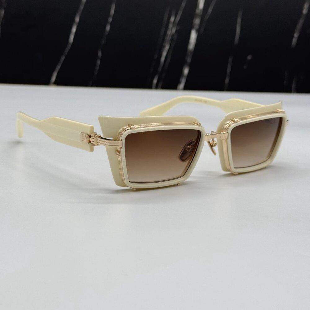 NEW BALMAIN ADMIRABLE WHITE/BROWN UNISEX SUNGLASSES BALMAIN BPS-130C - Picture 10 of 15